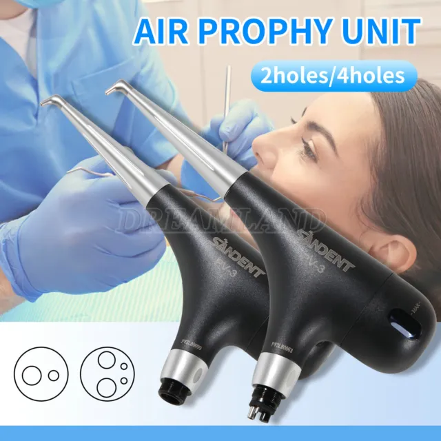 Dental 4 Holes Jet Air Flow Polishing Polisher Handpiece Hygiene Prophy Black cw
