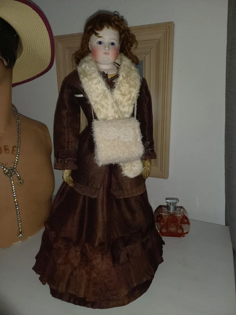 💖 Rare antique bisque french Fashion Barrois Poupee doll 21", 1860 on