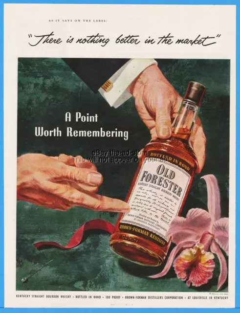 1953 Old Forester Brown Forman Louisville KY Bottle Nothing Better Print Ad