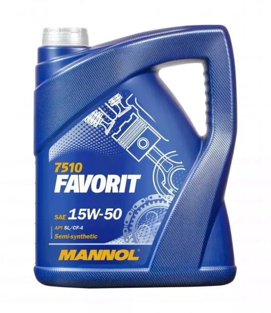 2x 5L Mannol Favorit 15W-50 Motoröl API SL/CF-4 VW 501.01 505.00 MB 228.1 229.1 2