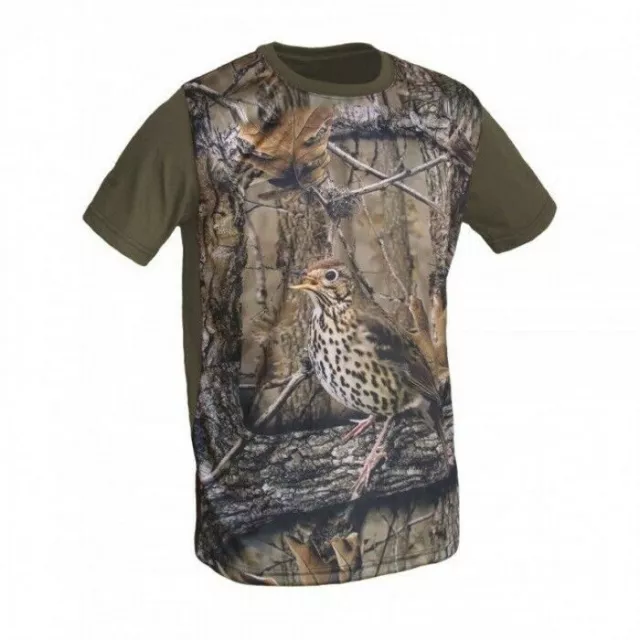 T shirt tshirt MAGLIA da caccia maglietta con tordo traspirante a maniche corte