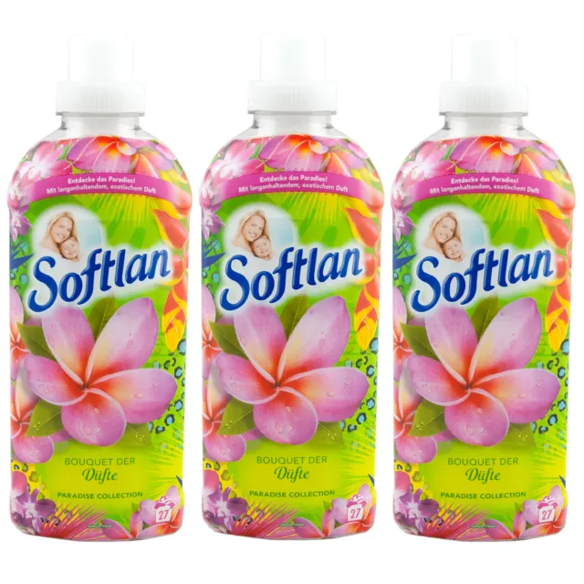 Softlan Fabric Softener Bouquet Der Scents Paradise Collection 3x650ml 81 Washes