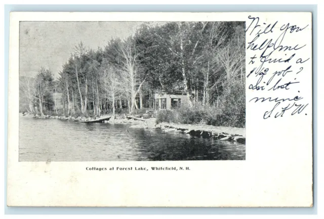 1907 Whitefield NH Cottages at Forest Lake Antique Posted Postcard