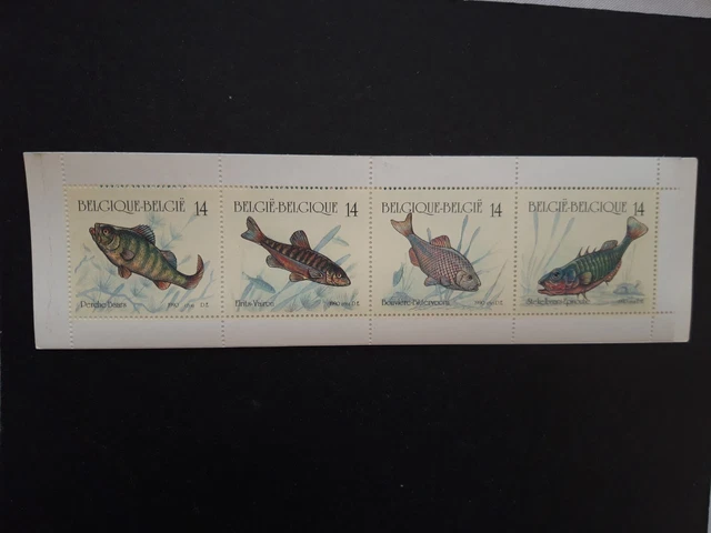 Carnet de timbres neufs de belgique "les poissons " de 1990