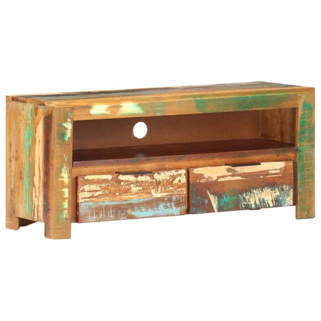 TV Cabinet 35.4"x11.8"x15.7" Solid Reclaimed Wood