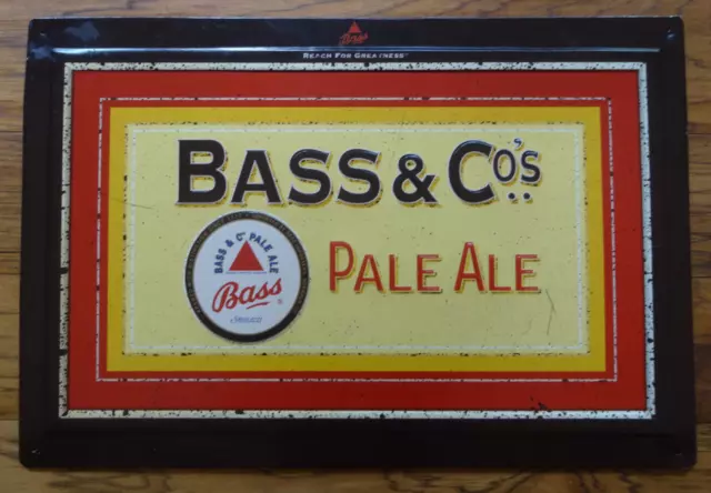 Bass & Co Pale Ale Embossed Steel Sign 23"x16" Pre-Drilled Pre-owned Free Ship