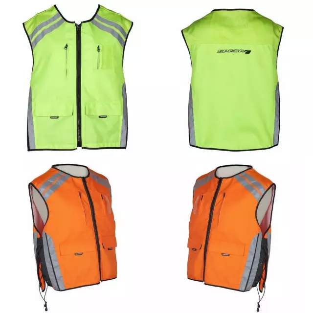 Spada High Visibility Reflective Motorcycle Vest Hi Viz Waist Coat Yellow Orange