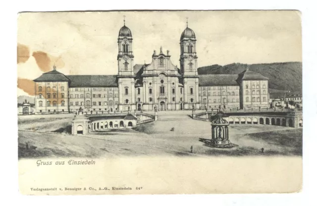 AK  Einsiedeln Kanton Schwyz  Kloster Schweiz Weltpostverein 30.VIII 1906