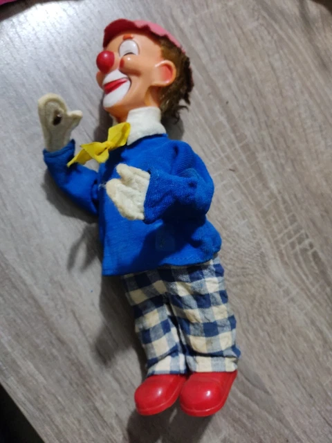 Singe jouet ancien automate vintage mécanique tôle carton