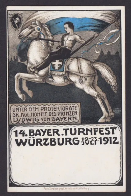 Ansichtskarte Franz Scheiner Bayerische Turnfest Würzburg immer gesuchte Karte