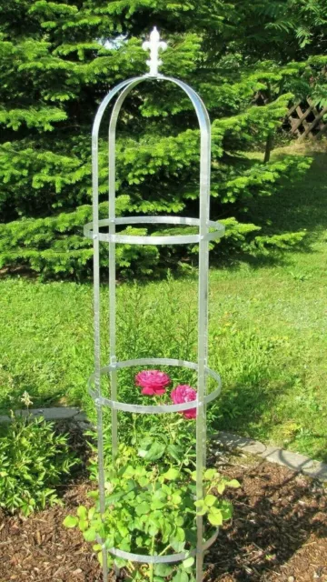 Rosensäule Laurin-> Rankhilfe Rankgerüst Verzinkt Stahl Vollmaterial 195 x Ø40cm