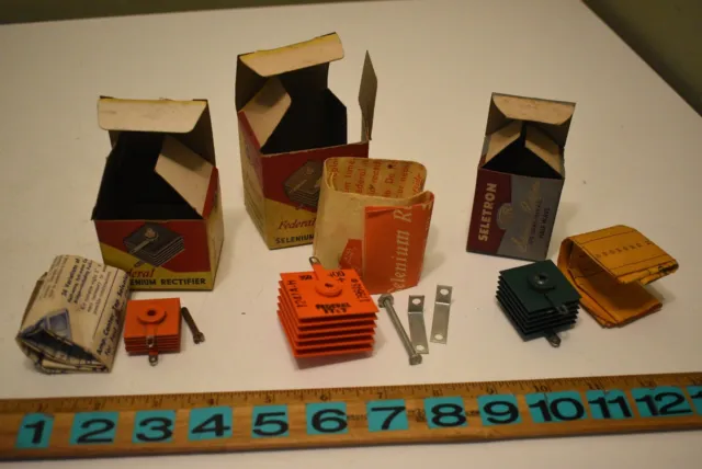 3 Vintage Selenium Federal & Selectron Rectifiers - NOS/NIB