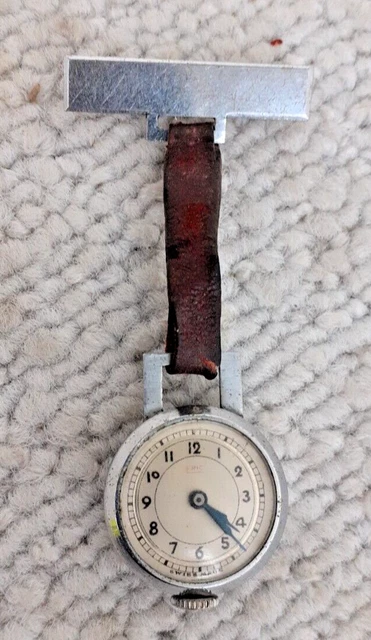 Vintage Eric / Epic? Fob Watch Swiss Made Safety Pin Manual Wind-Up Nurse Watch