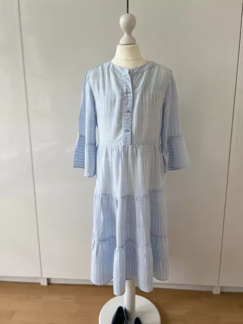 YIGGA   Kleid   146  152   HELLBLAU  WEISS   Tunika   feine  STREIFEN   so schön