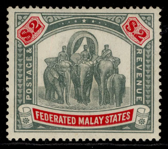 MALAYSIA - Federated Malay GV SG79, $2 green & red/yellow, M MINT. Cat £70.
