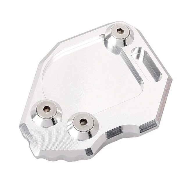 Kickstand Side Stand Extension Plate Enlarger Pad For BMW F800GS 2008-14 Silver