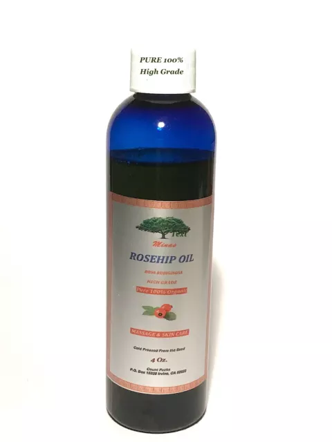 4 Oz UNREFINED  COLD PRESSED ROSEHIP OIL 100% ORGANIC PURE ROSE HIP OIL Natural