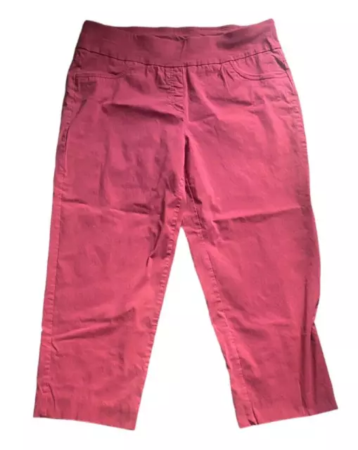 Ruby Rd Pants Womens 20W Salmon Pink Lightweight Pull On Ankle Stretch Casual