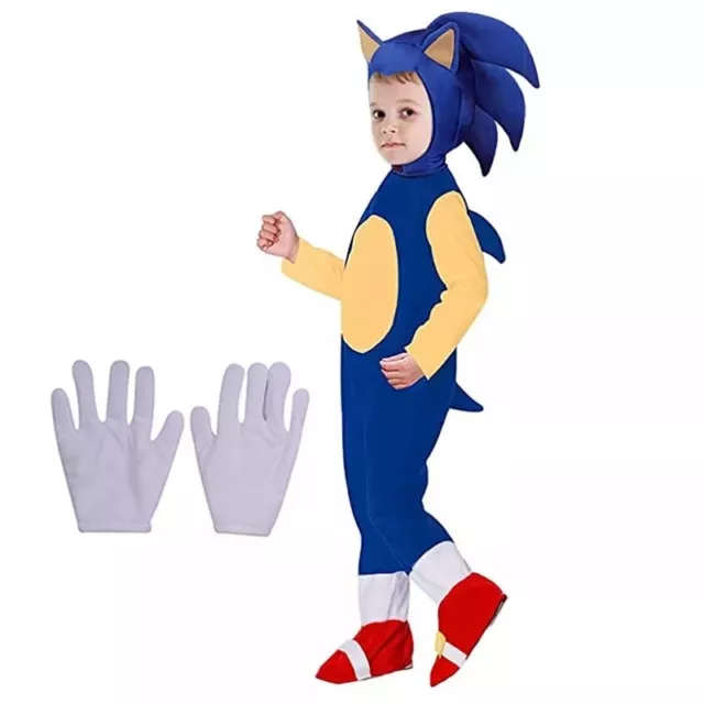 Sonic cosplay déguisement enfant costume hérisson bleu taille L  de 9 à 12 ans