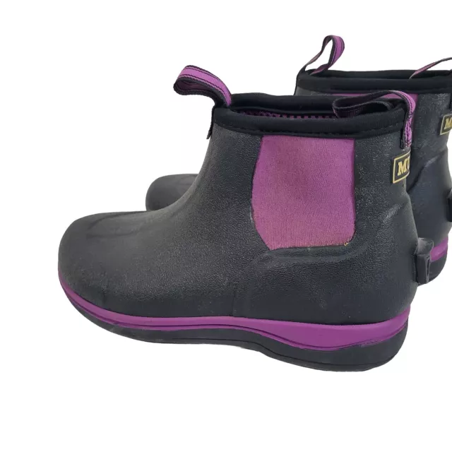 Noble Outfitters Mud Boots Womens 7  Black Purple Rubber Ankle Booties 2