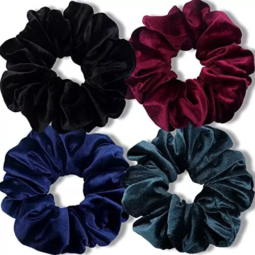 Extra Large Scrunchies for Women's Thick Hair Premium Velvet Soft Jumbo Scrun...