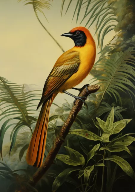 Pájaro De Paraíso, Selva Póster, Decoración Pared Estampado, Tropical Impresión