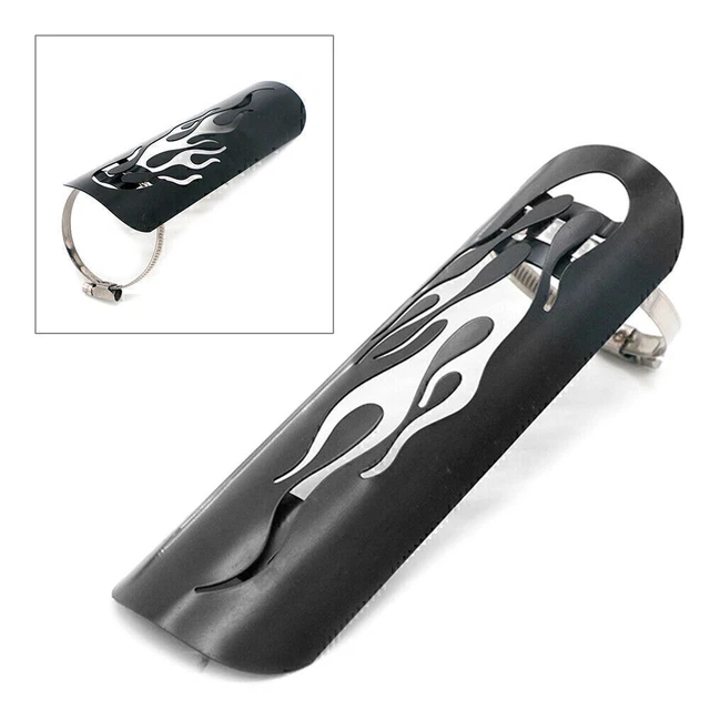1x marmitta scarico tubo di scarico in acciaio nero copertura scudo protezione tacco universale GZ