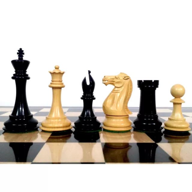 4" Sleek Staunton Luxury Chess Pieces Only Set - Triple Weighted Ebony Wood