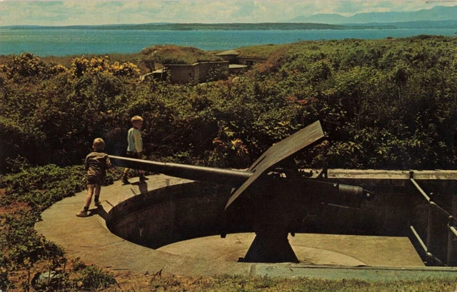Postcard Cannon Fort Casey State Park Puget Sound Washington WA