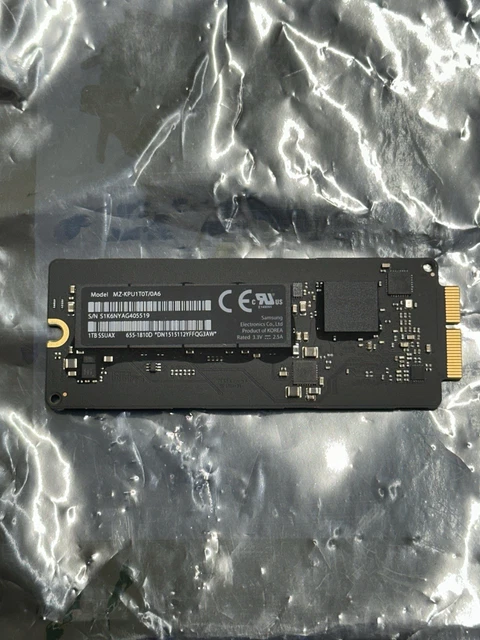 Apple純正品 SM1024F MZ-KPU1T0T/0A6 SAMSUNG Samsung MZ-KPU1T0T/0A6 1TB SSUAX SSD 655-1810D for Apple