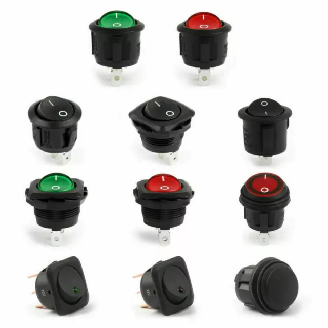 SCI 20mm 24mm LED Round Rocker Switch ON/OFF IP65 Screw for Car/Boat RoHS  UK