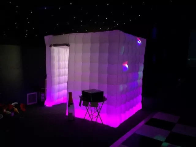 Inflatable Cube Photo Booth White Air Tent Portable Photobooth with LED Lights