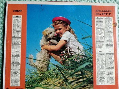 TBE PETIT VEAU DEP¨69 ALMANACH.CALENDRIER DES PTT.1979 IDEE ANNIVERSAIRE 