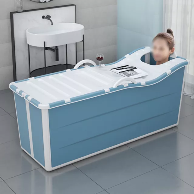 Portable Bathtub Adult Large Shower Soaking Folding Water Spa Bath Tub with Lid 2