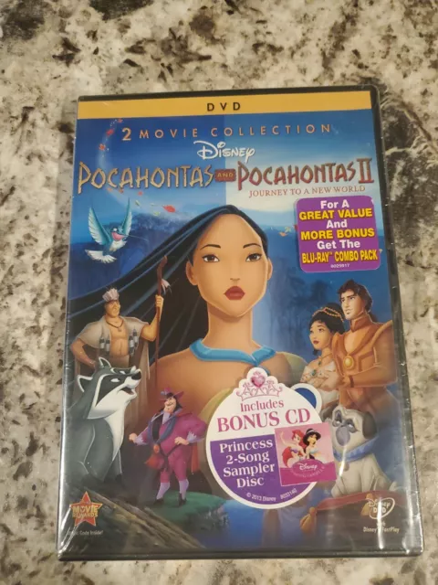 Pocahontas and Pocahontas II Journey To A New World (2-Movie, DVD)  with CD New!