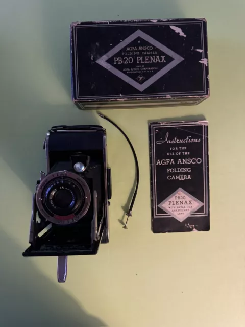 Vintage AGFA ANSCO PB 20 ANTAR F:14 ANCHROMATIC LENS FOLDING CAMERA, Very Nice.