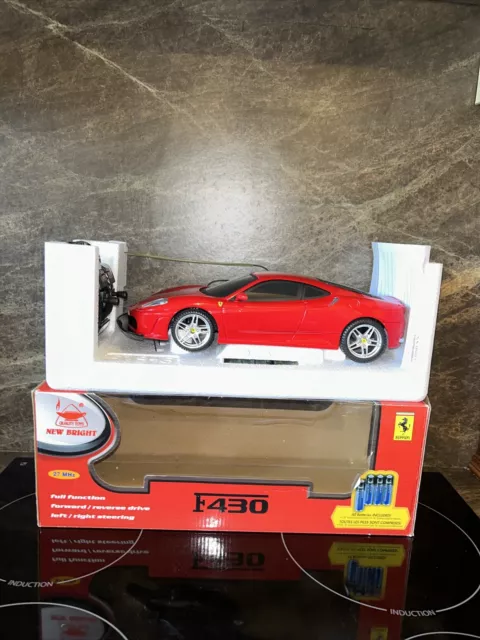 New Bright Toys Red Ferrari F430 Remote Control Car 1/16 Scale Complete in Box