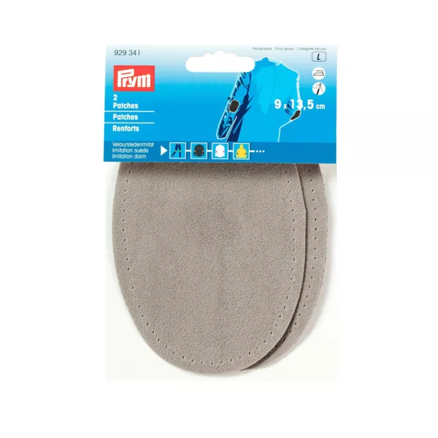 Velours Leder Imitat Patches Flicken grau Prym 929341 Aufnäher Patch Ellenbogen