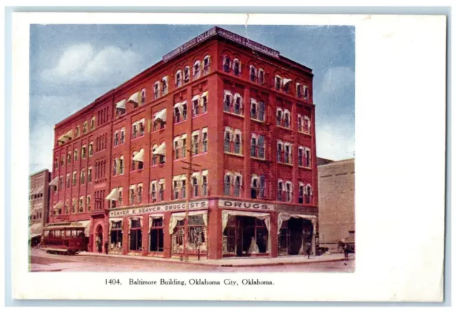 c1920 Baltimore Building Exterior Street Oklahoma City Oklahoma Vintage Postcard