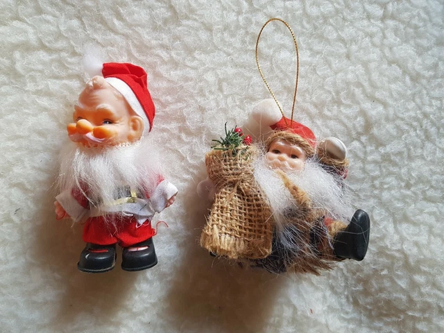 ANCIENNE DÉCORATION PÈRE NOËL BOULE SAPIN SUSPENSION VINTAGE