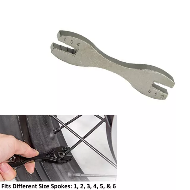 6 In 1 Motorcycle Bike Rim Wheel Spoke Wrench Hand Tool Forged Steel 4.3mm-6.5mm