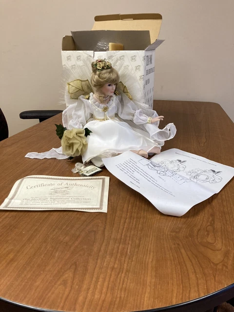 Heritage Signature Celestial Angel Fiber Optic Porcelain Christmas Doll: Celeste