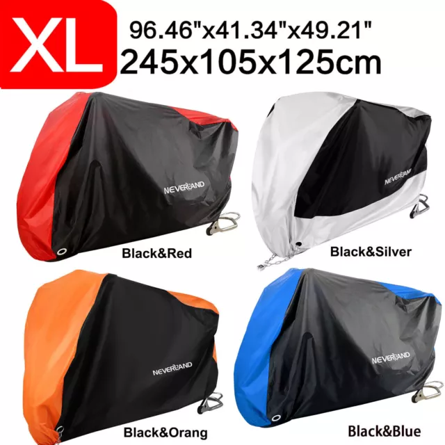 X-Large Motorcycle Motorbike Scooter Cover Waterproof Sun Dust Protector Anti-UV