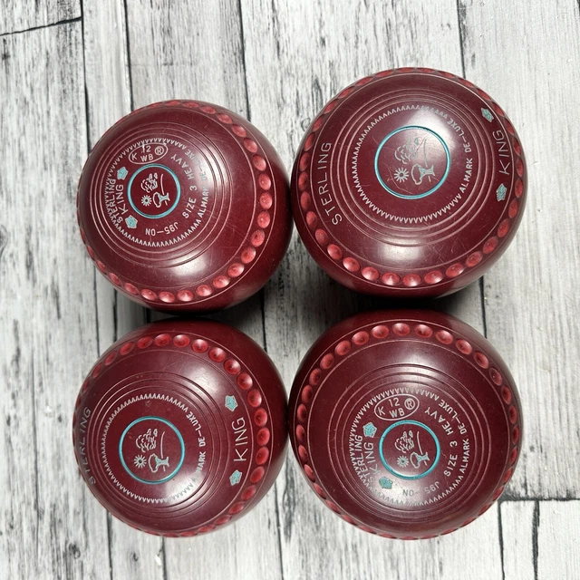 Almark sterling king size 3 heavy burgundy de luxe deep dimple grip Lawn Bowls