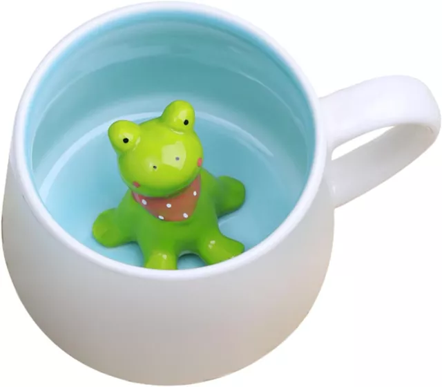 Frog PeekaBoo Mug | Cute Ceramic 3D Animal Adorable Coffee Cartoon Tea Cup