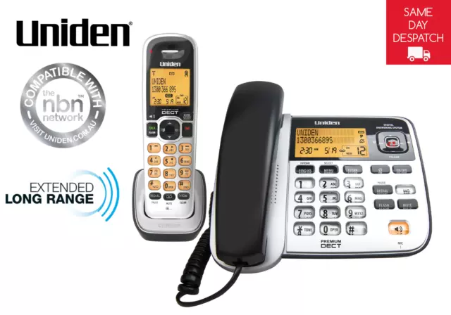 UNIDEN PREMIUM DECT 2145+1 2 in 1 CORDLESS & CORDED PHONE SYSTEM