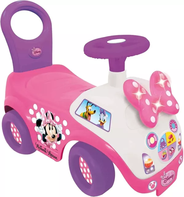 Auto a spinta Minnie Mouse macchina cavalcabile bambini rosa con luci e suoni 2