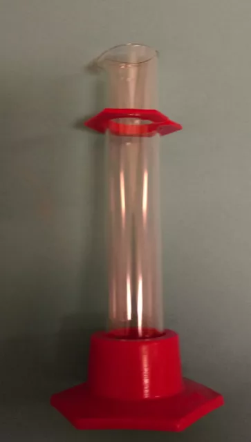 Messzylinder 50 ml mit Kunststofffuß und Ring 14cm für Urinprober-Glas Zylinder