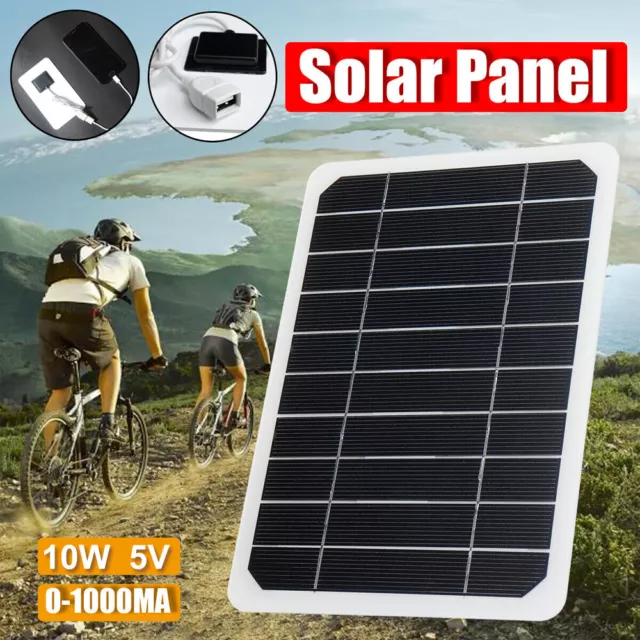 Mini Portable Solar Panel 5W 10W Power Bank Outdoor Camping Hiking Phone Charger