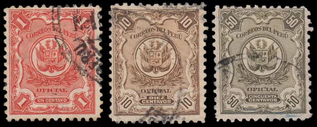 Peru 24/26 1909 Etched Background Of Lines Used